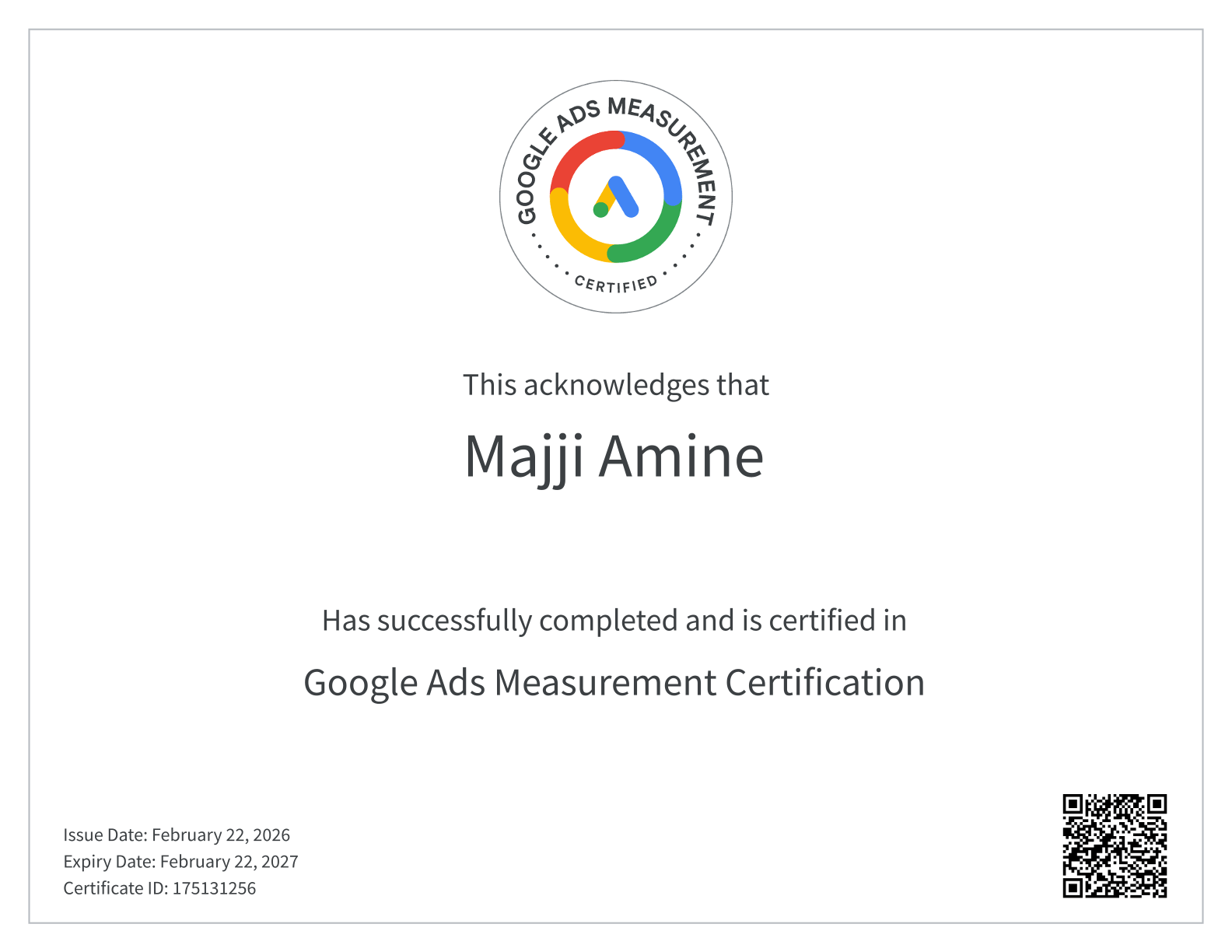 Google Ads Measurement Certification