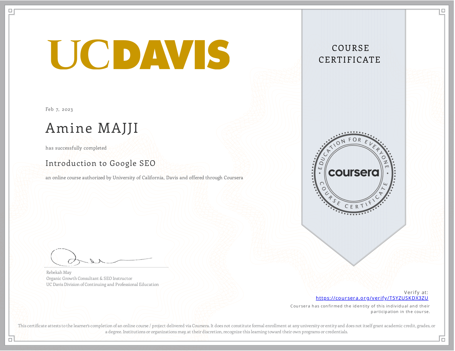 Introduction to Google SEO Coursera